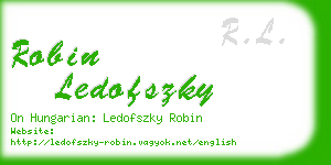 robin ledofszky business card